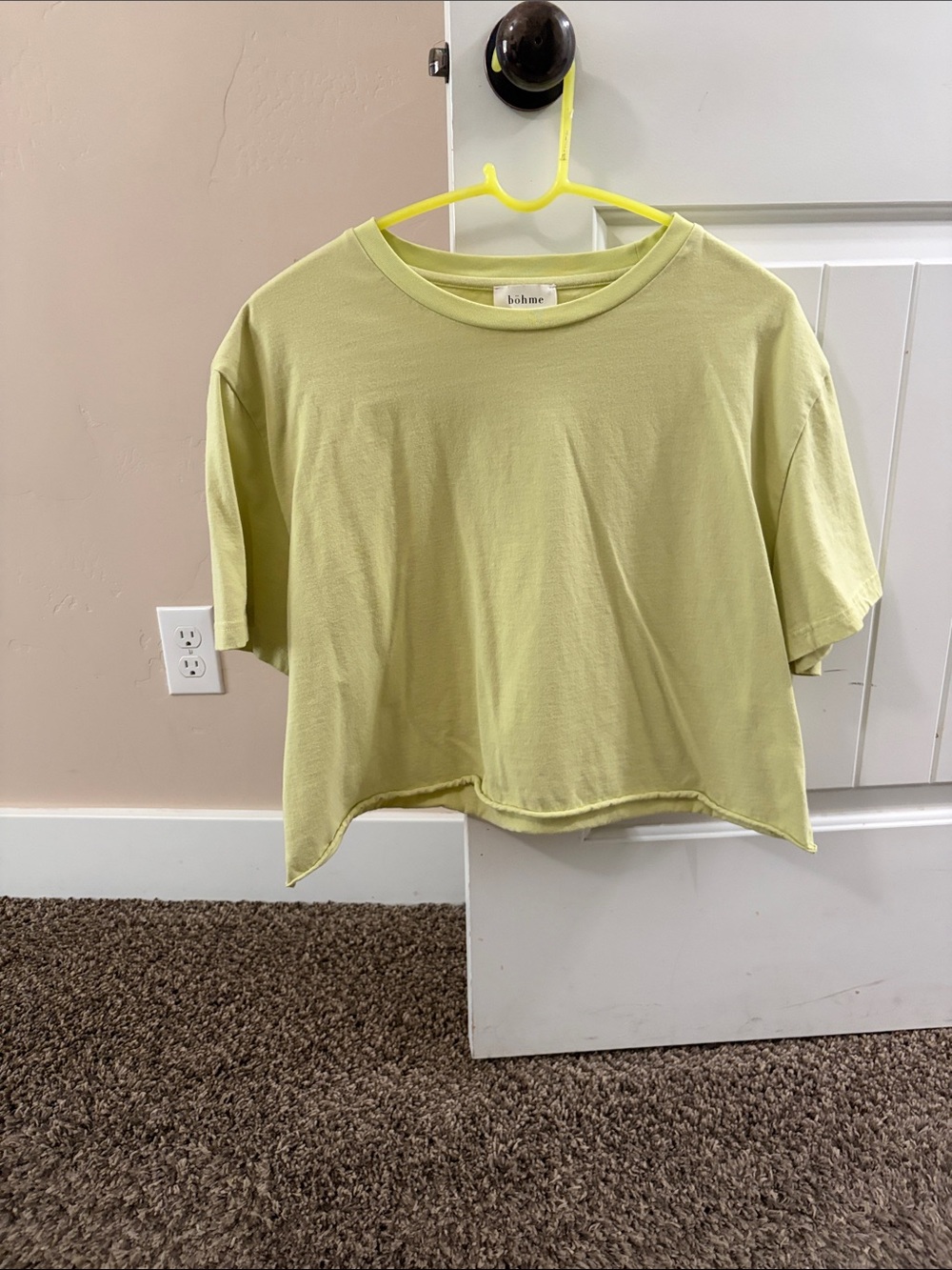bohme Light Lime Green Cropped Tee